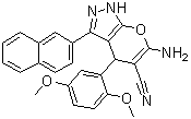 6-Amino-4-(2,5-dimethoxyphenyl)-1,4-dihydro-3-(2-naphthalenyl)pyrano[2,3-c]pyrazole-5-carbonitrile molecular structure (CAS 361185-42-4)