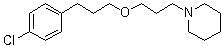 structure of CAS# 362665-56-3, Pitolisant;1-[3-[3-(4-Chlorophenyl)propoxy]propyl]piperidine; 3-(4-Chlorophenyl)propyl 3-piperidinopropyl ether