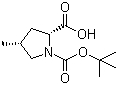 structure of CAS# 364750-81-2, (2S,4S)-N-Boc-4-methylpyrrolidine-2-carboxylic acid;(2S,4S)-1-(tert-Butoxycarbonyl)-4-methylpyrrolidine-2-carboxylic acid; (2S,4S)-4-Methyl-1,2-pyrrolidinedicarboxylic acid 1-(1,1-dimethylethyl) ester