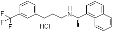 结构式 CAS# 364782-34-3, 盐酸西那卡塞; N-((1R)-1-(1-萘基)乙基)-3-(3-(三氟甲基)苯基)丙-1-胺盐酸盐