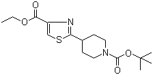 structure of CAS# 365413-31-6, tert-Butyl 4-[4-(ethoxycarbonyl)-1,3-thiazol-2-yl]piperidine-1-carboxylate;tert-Butyl 4-[4-(ethoxycarbonyl)-1,3-thiazol-2-yl]tetrahydro-1(2H)-pyridinecarboxylate