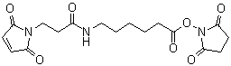 structure of CAS# 367927-39-7, Succinimidyl 6-(beta-maleimidopropionamido)hexanoate;N-[6-[(2,5-Dioxo-1-pyrrolidinyl)oxy]-6-oxohexyl]-2,5-dihydro-2,5-dioxo-1H-pyrrole-1-propanamide; SMPH