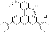 结构式 CAS# 36877-69-7, 罗丹明 B 异硫氰酸酯