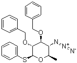 Phenyl 4-azido-4,6-dideoxy-2,3-bis-O-(phenylmethyl)-1-thio-beta-D-glucopyranoside molecular structure (CAS 369631-91-4)