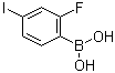 结构式 CAS# 374790-98-4, (2-氟-4-碘苯基)硼酸