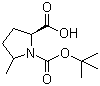 (2S)-N-Boc-5-methylpyrrolidine-2-carboxylic acid molecular structure (CAS 374929-20-1)
