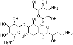 结构式 CAS# 37517-28-5, 丁胺卡那霉素