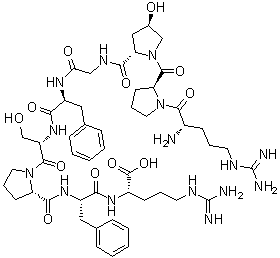 结构式 CAS# 37642-65-2, 3-L-(反式-4-羟基脯氨酸)-血管舒缓激肽
