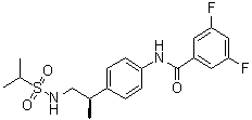 结构式 CAS# 376594-67-1, N-[4-[(1R)-1-甲基-2-[[异丙基磺酰基]氨基]乙基]苯基]-3,5-二氟苯基甲酰胺