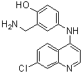 结构式 CAS# 37672-04-1, 2-(氨基甲基)-4-[(7-氯-4-喹啉基)氨基]苯酚