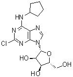 结构式 CAS# 37739-05-2, 2-氯-N6-环戊基腺苷