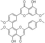 structure of CAS# 3778-25-4, Amentoflavone 7,4',7'',4'''-tetramethyl ether;7,4',7'',4'''-Tetra-O-methylamentoflavone; Amentoflavone 4',4''',7,7''-tetramethyl ether