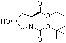 结构式 CAS# 37813-30-2, 1-叔丁氧羰基-4R-羟基-L-脯氨酸乙酯