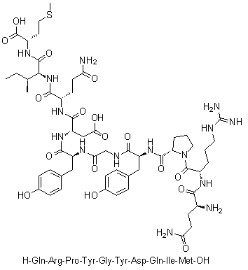 L-Glutaminyl-L-arginyl-L-prolyl-L-tyrosylglycyl-L-tyrosyl-L-alpha-aspartyl-L-glutaminyl-L-isoleucyl-L-methionine molecular structure (CAS 378784-37-3)