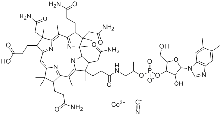 结构式 CAS# 38218-55-2, 维生素B12-d-羧酸