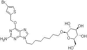 8-[2-Amino-6-[(4-bromo-2-thienyl)methoxy]-9H-purin-9-yl]octyl beta-D-glucopyranoside molecular structure (CAS 382607-78-5)