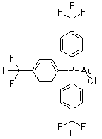 Tris(4-trifluoromethylphenyl)phosphine gold chloride molecular structure (CAS 385815-83-8)