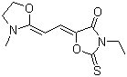 3-Ethyl-5-[2-(3-methyloxazolidin-2-ylidene)ethylidene]-2-thioxooxazolidin-4-one molecular structure (CAS 38632-51-8)