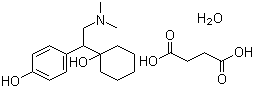 structure of CAS# 386750-22-7, Desvenlafaxine succinate;4-(2-(Dimethylamino)-1-(1-hydroxycyclohexyl)ethyl)phenol succinate hydrate