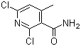 2,6-二氯-4-甲基-3-吡啶甲酰胺分子结构 (CAS 38841-54-2)