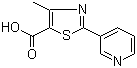 4-甲基-2-(3-吡啶基)-1,3-噻唑-5-甲酸分子结构 (CAS 39091-01-5)