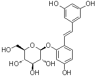 结构式 CAS# 392274-22-5, 氧基白藜芦醇 2'-O-beta-D-吡喃葡萄糖苷