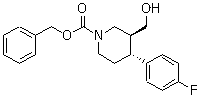 (3S,4R)-4-(4-Fluorophenyl)-3-(hydroxymethyl)-1-piperidinecarboxylic acid phenylmethyl ester molecular structure (CAS 392328-26-6)