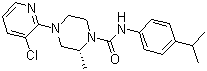 (2R)-4-(3-Chloro-2-pyridinyl)-2-methyl-N-[4-(1-methylethyl)phenyl]-1-piperazinecarboxamide molecular structure (CAS 393514-22-2)