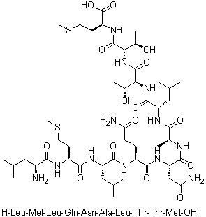 L-Leucyl-L-methionyl-L-leucyl-L-glutaminyl-L-asparaginyl-L-alanyl-L-leucyl-L-threonyl-L-threonyl-L-methionine molecular structure (CAS 394722-46-4)