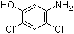 structure of CAS# 39489-79-7, 2,4-Dichloro-5-hydroxyaniline;5-Amino-2,4-dichlorophenol