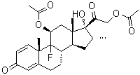9-Fluoro-11beta,17,21-trihydroxy-16alpha-methylpregna-1,4-diene-3,20-dione 11,21-diacetate molecular structure (CAS 3949-26-6)