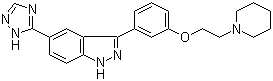 3-[3-[2-(1-Piperidinyl)ethoxy]phenyl]-5-(1H-1,2,4-triazol-5-yl)-1H-indazole molecular structure (CAS 395104-30-0)