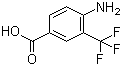 structure of CAS# 400-76-0, 4-Amino-5-trifluoromethylbenzoic acid;4-Amino-3-(trifluoromethyl)benzoic acid