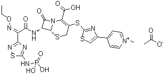 结构式 CAS# 400827-46-5, 头孢洛林酯乙酸盐