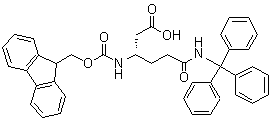 结构式 CAS# 401915-55-7, (3S)-3-[芴甲氧羰基]氨基]-6-氧代-6-[(三苯基甲基)氨基]己酸