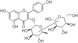 Kaempferol 3-glucorhamnoside molecular structure (CAS 40437-72-7)