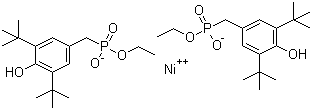 P-[[3,5-Bis(tert-butyl)-4-hydroxyphenyl]methyl]phosphonic acid monoethyl ester nickel salt molecular structure (CAS 40451-46-5)