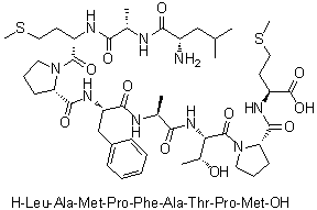 L-亮氨酰-L-丙氨酰-L-蛋氨酰-L-脯氨酰-L-苯丙氨酰-L-丙氨酰-L-苏氨酰-L-脯氨酰-L-蛋氨酸分子结构 (CAS 404937-46-8)