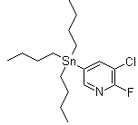 3-Chloro-2-fluoro-5-(tributylstannyl)pyridine molecular structure (CAS 405556-97-0)