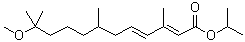 structure of CAS# 40596-69-8, Methoprene;(2E,4E)-3,7,11-Trimethyl-11-methoxydodeca-2,4-dienoic acid ethyl ester; Altosid; Altosid Liquid Larvicide; Altosid SR 10; Altosid XR; Apex; Apex (pesticide); Apex 5E