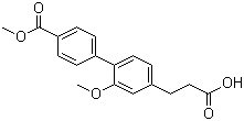 2-Methoxy-4'-(methoxycarbonyl)-[1,1'-biphenyl]-4-propanoic acid molecular structure (CAS 406233-39-4)