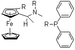 (1S)-1-(Diphenylphosphino)-2-[(1S)-1-[(diphenylphosphino)methylamino]ethyl]ferrocene molecular structure (CAS 406681-09-2)