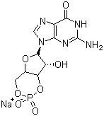鸟苷-3',5'-环磷酸钠盐分子结构 (CAS 40732-48-7)