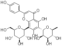 6-C-alpha-L-吡喃鼠李糖基牡荆素分子结构 (CAS 40788-84-9)