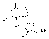 structure of CAS# 4099-84-7, 5'-Amino-5'-deoxyguanosine;NCI 108608; NSC 108608