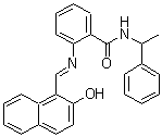 结构式 CAS# 410536-97-9, Sirtinol; 2-[[(2-羟基-1-萘基)亚甲基]氨基]-N-(1-苯基乙基)苯甲酰胺