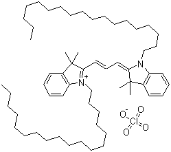 1,1'-双十八烷基-3,3,3',3'-四甲基吲哚菁高氯酸盐分子结构 (CAS 41085-99-8)