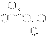 结构式 CAS# 41332-24-5, 1-(二苯基甲基)-4-(1-氧代-3,3-二苯基丙基)哌嗪