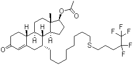 (7alpha,17beta)-17-(Acetyloxy)-7-[9-[(4,4,5,5,5-pentafluoropentyl)thio]nonyl]estr-4-en-3-one molecular structure (CAS 415927-29-6)