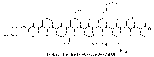 L-Tyrosyl-L-leucyl-L-phenylalanyl-L-phenylalanyl-L-tyrosyl-L-arginyl-L-lysyl-L-seryl-L-valine molecular structure (CAS 415973-17-0)